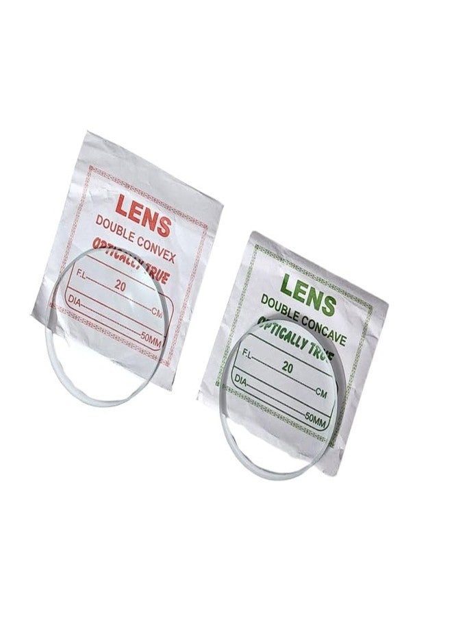 ESPtronics مجموعة عدسات ESPtronics مزدوجة محدبة ومقعرة 50 مم، طول بؤري 20 سم، طقم بصريات مختبر العلوم للتجارب والتكبير والتجارب العلمية - Image 3